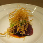 銀座 やまの辺 江戸中華 - 30年5月　千葉勝浦初鰹　ピリ辛ソース