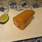 銀座 やまの辺 江戸中華 - 30年5月　帆立貝と桜海老の春巻き