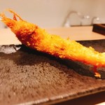 お出汁で食べる串かつと釜めしの専門店 ぎん庵 - 天使の海老