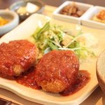 生豆庵 - ランチの豆腐ハンバーグ