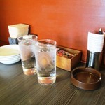 テーブル席の卓上