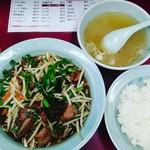 珉亭 - レバニラ炒め￥800&ライス中￥200