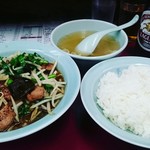 珉亭 - レバニラ炒め￥800&ライス中￥200