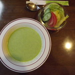ほうれん草とグリーンピースのスープ