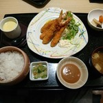 若大勝 - エビフライ定食900円