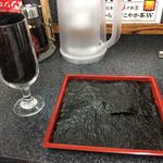 佐賀ラーメン いちげん。 - 有明海苔の干し海苔と、焼き海苔