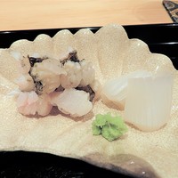 綾小路 唐津 - 造り　穴子焼き霜　コウイカ