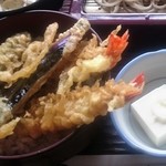 そばの坊富良野 - 天丼と冷奴