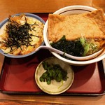 山田うどん - きつねうどん380円＆ミニ玉子丼250円