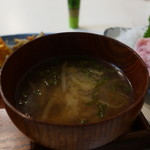 ばぁばのごはん - もやしと青菜のみそ汁アップ