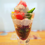 ビストロアム - ランチコース 4484円 の野菜のパフェ 蕪のアイスクリーム