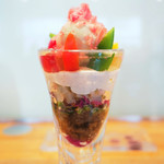 ビストロアム - ランチコース 4484円 の野菜のパフェ 蕪のアイスクリーム