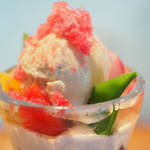 ビストロアム - ランチコース 4484円 の野菜のパフェ 蕪のアイスクリーム