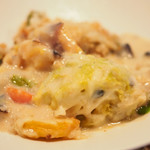 ビストロアム - ランチコース 4484円 のふきのとうご飯 鱈 シチュー