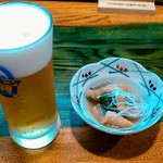 魚料り かさはら - 生ビールとお通し