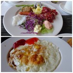  Saigon Halong Hotel - ◆フライドエッグは出来立て。 ベーコンが美味しいですね。海苔巻きは山葵が多くて、泣きそうになりました。＞＜