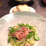 オステリア セーザモ - 桜エビとアオサ海苔、フェンネル、クレソンのリゾーニ