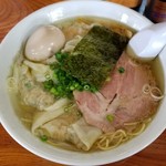 伊達屋 - 塩雲呑麺＋煮たまご