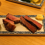 饂飩ト酒 maru-gin - 和牛ハラミの炭火焼きと京都産の鴨のモモ肉