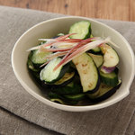 Lightly pickled eggplant and cucumber