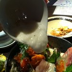 炭火焼　海輪亭 - やっと、トロロの出番です、ここまで格闘30分w