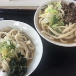 手打ち 山もとうどん - 肉うどん大盛り&冷やしうどん