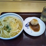 釜揚げうどん岡じま - かけうどん(小)とおでん玉子(2018年5月2日撮影)
