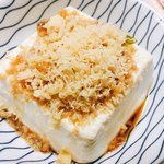 天ぷら 天松 - 2018年5月。温豆腐にあげ玉トッピング。