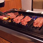 WAKI Japanese BBQ Dining - 1804_WAKI Japanese BBQ Dining_Jyo Misuji＠119,000Rp(上ミスジ)×2、Jyo Kalbi@89,000Rp(上カルビ)×2 やっぱり焼いてくれるのは楽ですね！