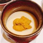 鮨 竜介 - 2018.4.  北九州藍島産 赤海胆の茶碗蒸し