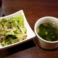 鉄板焼 grow 六本木店 - サラダ＆スープ