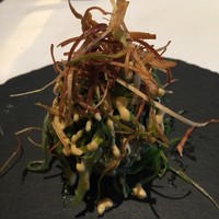 レストラン マノワ - 前菜 鱈の白子のフリット 青海苔とオカヒジキ ウニのソース