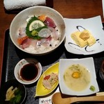 かんてきや 要 - 海鮮丼定食1080円