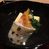 御幸町 田がわ - 椀（鱚　ばちこ　玉子豆腐　菜種）