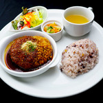 Nagoya style miso minced meat cutlet plate