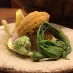 千陽 - 幸神目抜に生海胆の造り