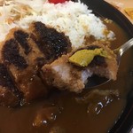 フードコート柿里　 - カラシの小袋あったんでいつものようにイッてみる。衣とソースとカラシでとんかつ感が増す。