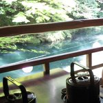 Momijiya - お席から見る川の風景。