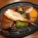 かもめ屋 赤穂本店 - ヒレ肉ステーキ、海老バター焼き【2018.4】