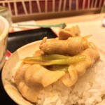 味奈登庵 - カレー南蛮そばの具、肉やねぎをエクスポート♡