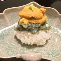 御料理 寺沢 - 雲丹 叩き蕨の飯蒸し