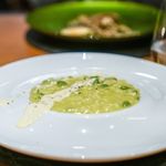 ristorante misola - 空豆のリゾット　ペコリーノのクレマソース