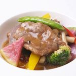 Stir-fried domestic beef with seasonal vegetables Oyster sauce