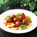 58. Meat dumplings with sweet and sour sauce, 59. Stir-fried pork and cabbage