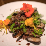 久遠の空 - 2018.5 モチアブラのグリル カカオニブ マリーゴールド ナスタチュームの花