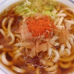 どんどん庵 - うどん大盛。鰹節。