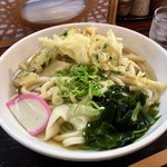 手打ちうどん 自遊席 - かけ出汁かき揚げ天うどん 650円 400g