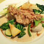 ビストロ グランソレーユ - 3ヶ月ぐらい前だけど、ある日のAコースランチ1800円のメイン。鶏肉のお料理でした。