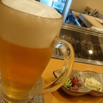 生ビールとお通し