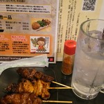 炭火焼鳥わいわい - かしら、レバー、シロ